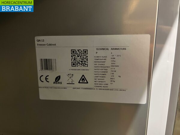 Acier inoxydable CoolHead Congélateur à deux portes Congélateur 1255 litres 230V Horeca – Image 5