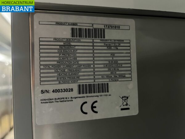Congélateur Hoshizaki Gram Premier F 70 en acier inoxydable Congélateur 700 litres 230V Horeca – Image 5