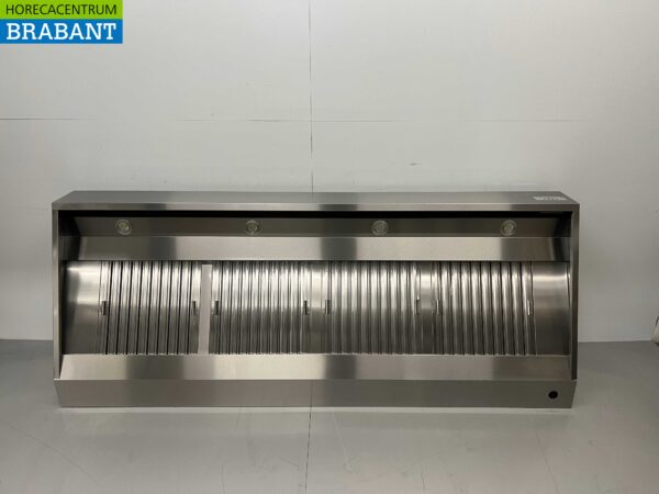 Hotte aspirante en acier inoxydable Hotte Moteur 2500 kuub Modèle incliné Premium-line 250 cm 230V Horeca