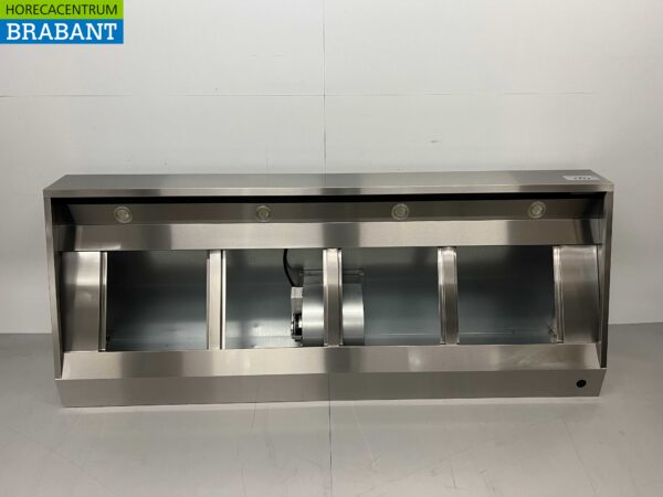Hotte aspirante en acier inoxydable Hotte Moteur 2500 kuub Modèle incliné Premium-line 250 cm 230V Horeca – Image 4