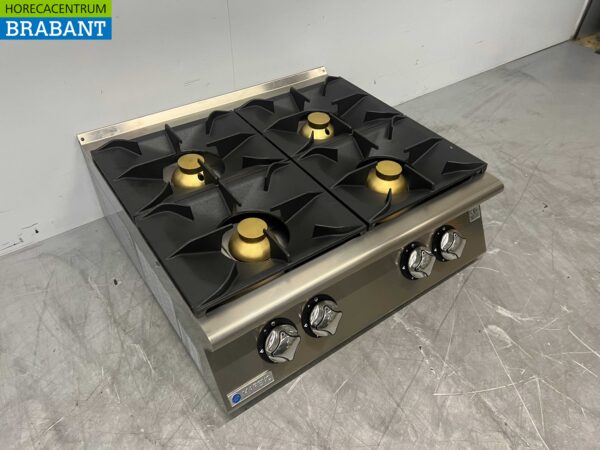 Acier inoxydable Mareno Surface de cuisson 4 brûleurs 80 cm GAS Horeca – Image 3