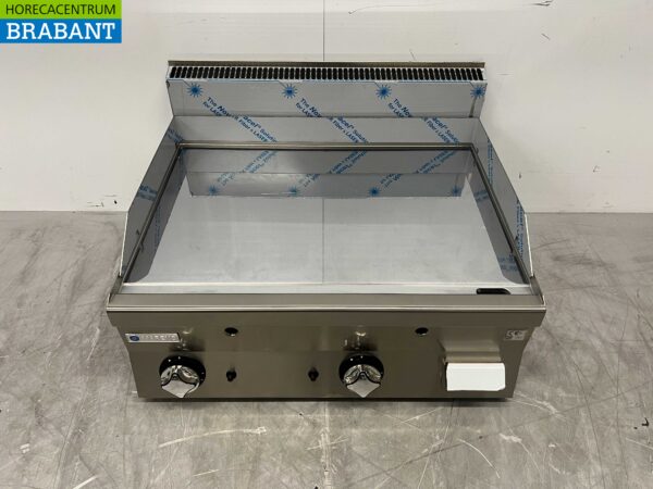 Plaque de cuisson Mareno Mirror en acier inoxydable Plaque de gril chromée 80 cm GAS Horeca