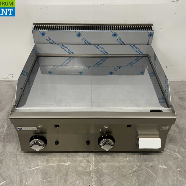 Plaque de cuisson Mareno Mirror en acier inoxydable Plaque de gril chromée 80 cm GAS Horeca