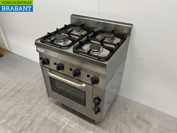 Fourneau Tecnoinox en acier inoxydable 4 brûleurs avec four 70 cm GAS Horeca – Image 2
