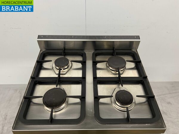 Fourneau Tecnoinox en acier inoxydable 4 brûleurs avec four 70 cm GAS Horeca – Image 5