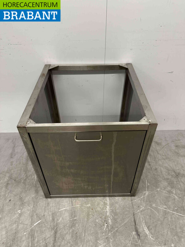 Acier inoxydable Meuble de travail avec poubelle extensible 64,5 cm Restauration – Image 2