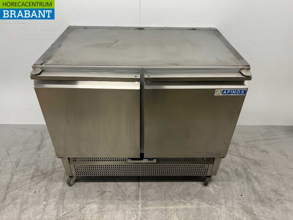 Etabli réfrigéré mobile Afinox en acier inoxydable 2 portes 100 cm 230V Horeca