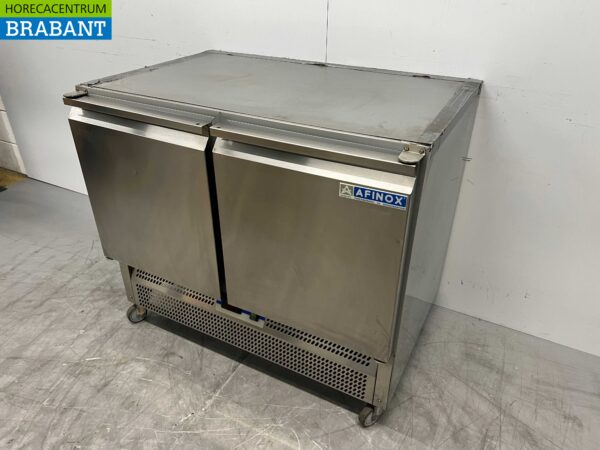 Etabli réfrigéré mobile Afinox en acier inoxydable 2 portes 100 cm 230V Horeca – Image 2