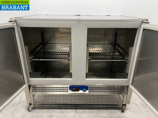 Etabli réfrigéré mobile Afinox en acier inoxydable 2 portes 100 cm 230V Horeca – Image 4