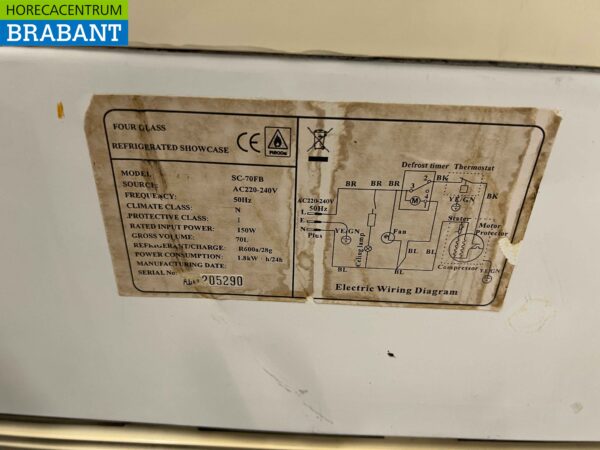 Saro Vitrine réfrigérée Confiseur 70 litres 230V Horeca – Image 5