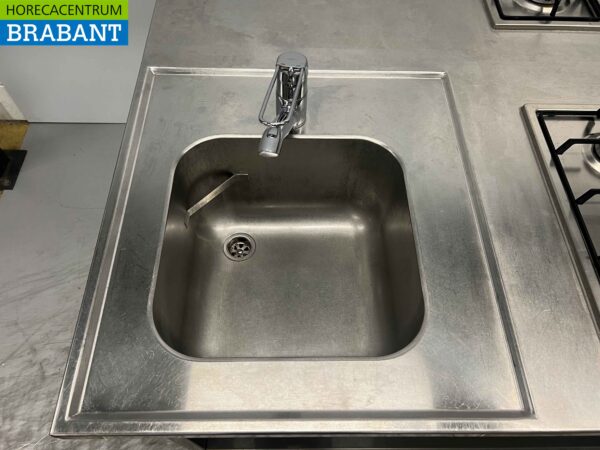 Cuisinière en acier inoxydable Etna avec 2 x 5 brûleurs GAS 220 x 138 cm Restauration – Image 4