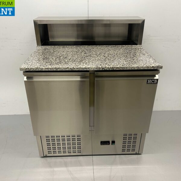 Table à pizza en acier inoxydable Table à pizza Saladette 90 cm 230V Horeca