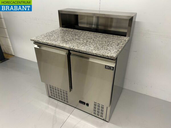 Table à pizza en acier inoxydable Table à pizza Saladette 90 cm 230V Horeca – Image 2