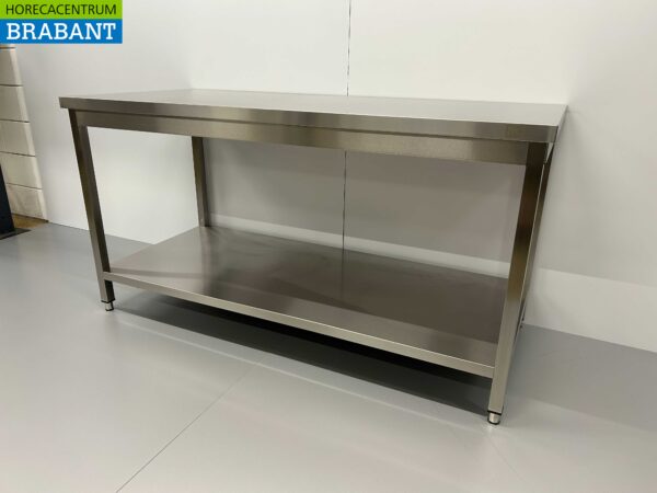 Table de travail en acier inoxydable Basic-line 160 x 70 x 85 cm Restauration – Image 3