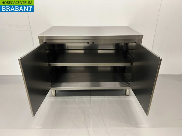 Armoire de travail en acier inoxydable 2 portes battantes 120 cm Restauration – Image 4