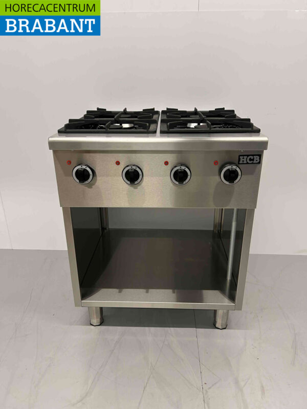 HCB acier inoxydable Cuisinière à gaz 4 brûleurs Série 700 70 cm 24 kW Horeca