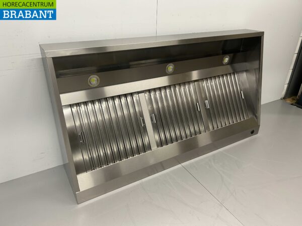 Hotte aspirante en acier inoxydable avec filtres à lamelles Premium-line 180 cm modèle incliné Horeca – Image 3