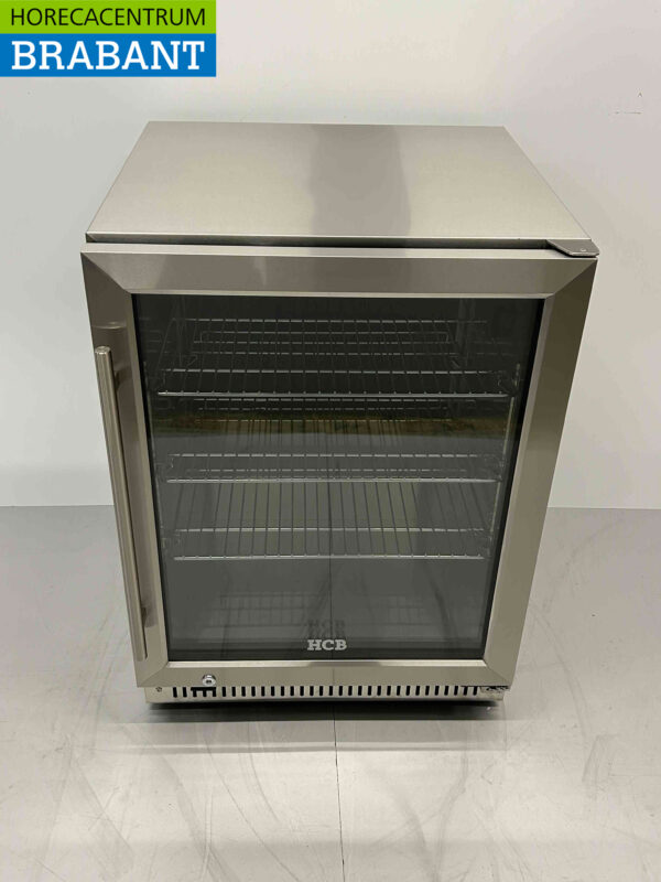 Bar réfrigéré en acier inoxydable pour l'extérieur Portes vitrées pliantes 150 litres 59,5 cm 230V Horeca