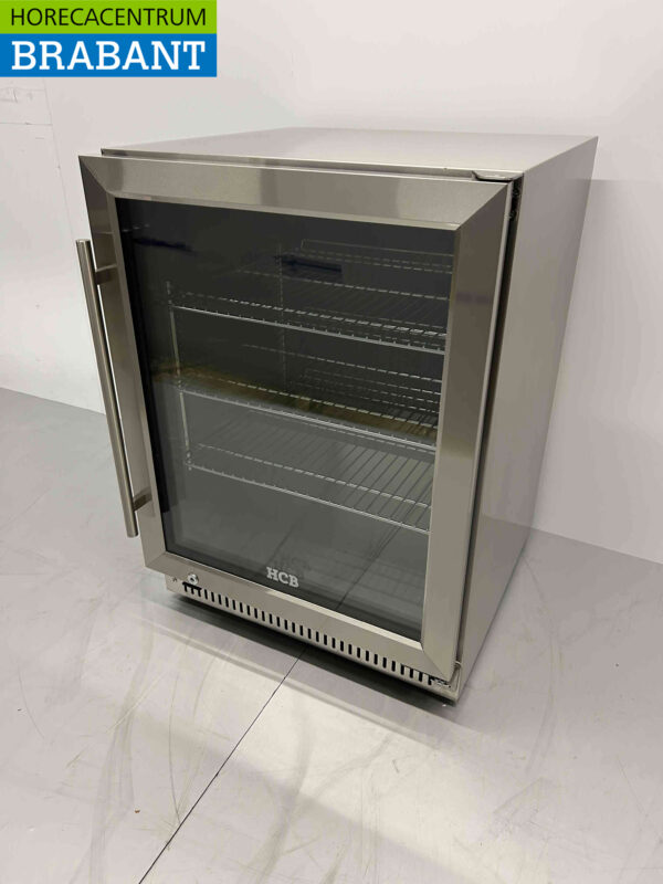Bar réfrigéré en acier inoxydable pour l'extérieur Portes vitrées pliantes 150 litres 59,5 cm 230V Horeca – Image 2