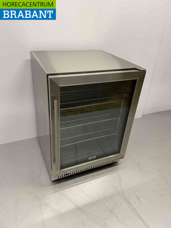 Bar réfrigéré en acier inoxydable pour l'extérieur Portes vitrées pliantes 150 litres 59,5 cm 230V Horeca – Image 3