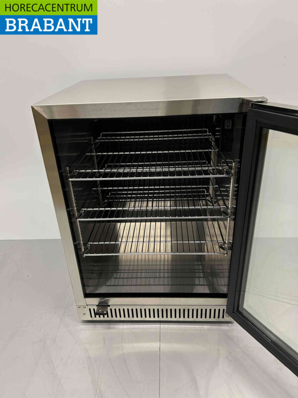 Bar réfrigéré en acier inoxydable pour l'extérieur Portes vitrées pliantes 150 litres 59,5 cm 230V Horeca – Image 4