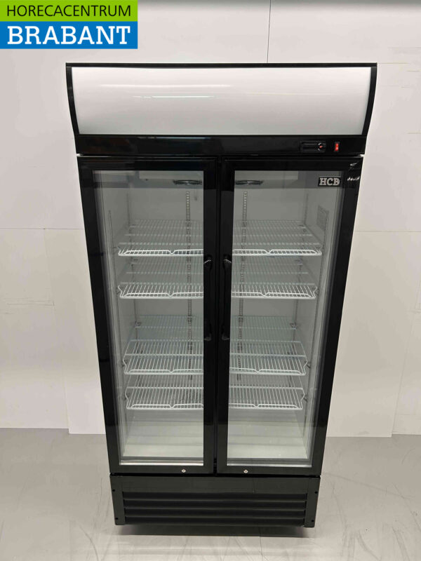 HCB Réfrigérateur à double porte en verre Réfrigérateur à boissons Portes pliantes 630 litres 230V Horeca