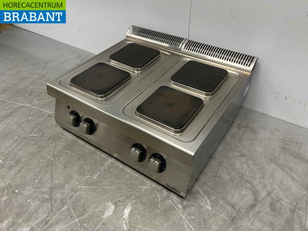 Acier inoxydable Zanussi 4 brûleurs Cuisinière électrique 4 zones 80 cm 400V Horeca – Image 2