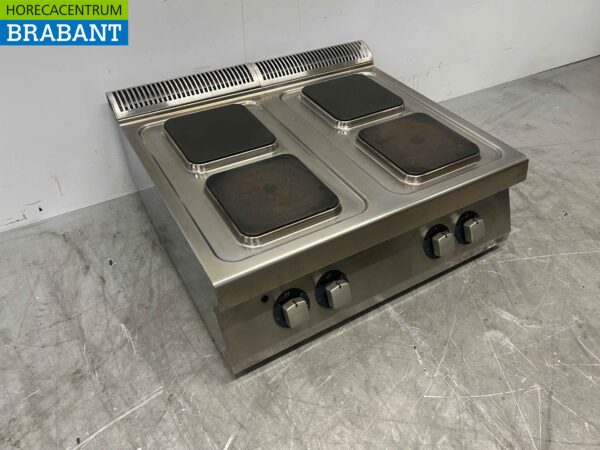 Acier inoxydable Zanussi 4 brûleurs Cuisinière électrique 4 zones 80 cm 400V Horeca – Image 3