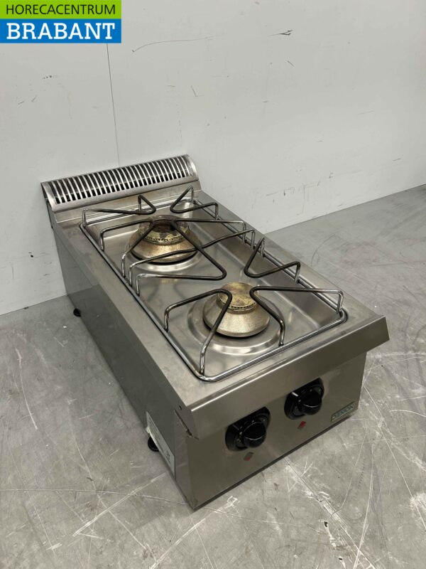 Plaque de cuisson à gaz Dexion 2 feux en acier inoxydable 40 cm Horeca – Image 3