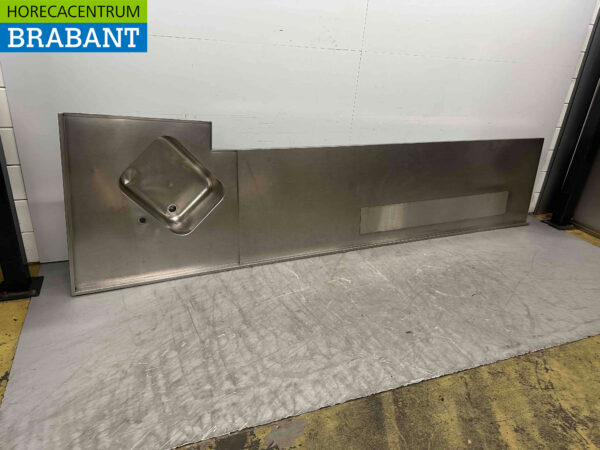 Plan de travail en acier inoxydable avec robinet 356 x 75 cm Horeca