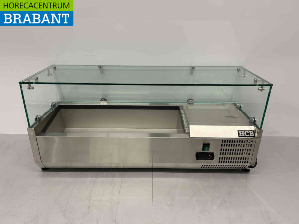 Vitrine HCB en acier inoxydable Vitrine réfrigérée en saillie saladière 4 x 1/4 GN 100 cm Horeca