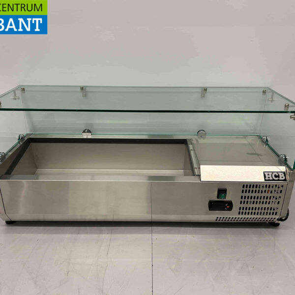 HCB inox Vitrine de comptoir Vitrine réfrigérée de comptoir saladière 4 x 1/4 GN 100 cm Horeca