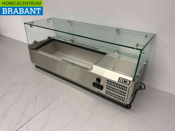 Vitrine HCB en acier inoxydable Vitrine réfrigérée en saillie saladière 4 x 1/4 GN 100 cm Horeca – Image 2