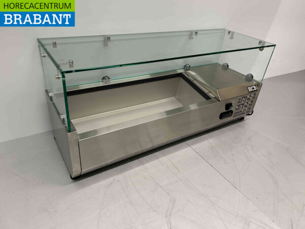 Vitrine HCB en acier inoxydable Vitrine réfrigérée en saillie saladière 4 x 1/4 GN 100 cm Horeca – Image 3