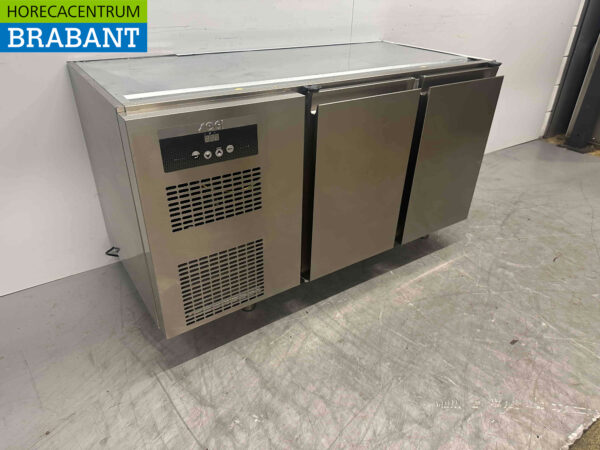 Acier inoxydable Sagi Comptoir réfrigéré 2 portes 140 cm 230V Horeca – Image 2