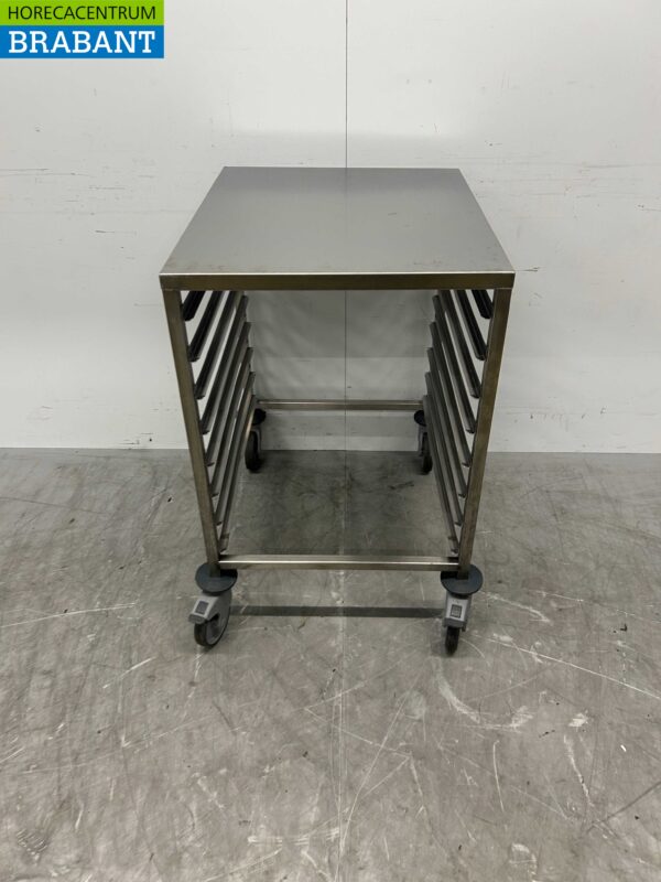 Chariot Tournus en acier inoxydable 8 plateaux 2/1 gastronorm Horeca