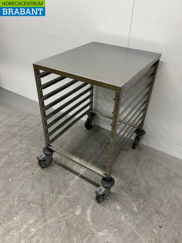 Chariot Tournus en acier inoxydable 8 plateaux 2/1 gastronorm Horeca – Image 2