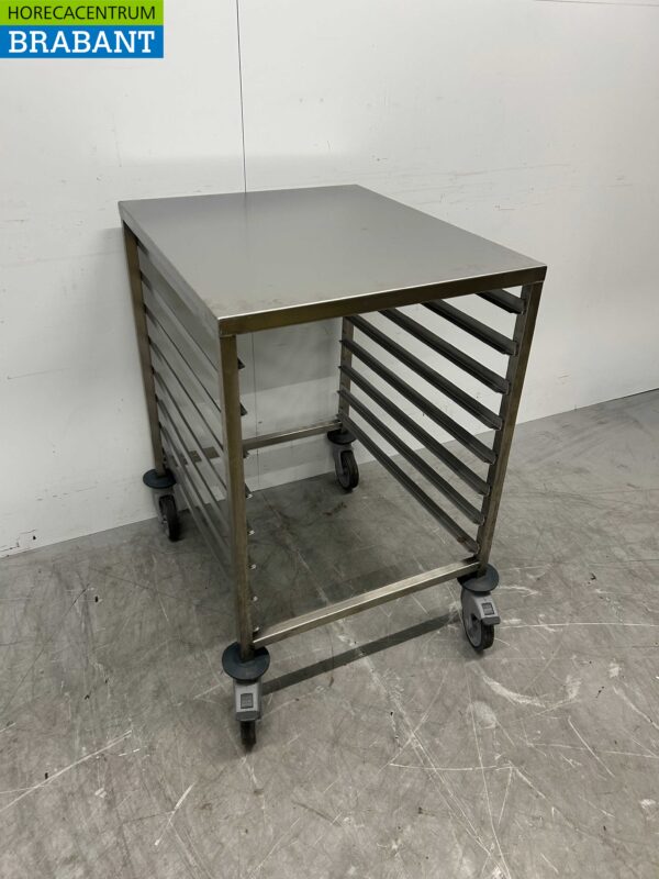 Chariot Tournus en acier inoxydable 8 plateaux 2/1 gastronorm Horeca – Image 3