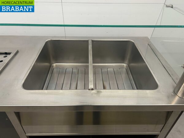 Groku Dispensing Buffet Buffet section bain marie et lampe chauffante 132.5 cm 230V Horeca – Image 5