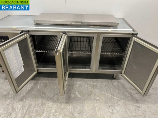 Acier inoxydable Sagi Établi réfrigéré 3 portes 185 cm 230V Horeca – Image 4