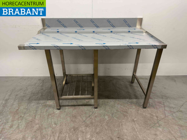 Acier inoxydable Table d'égouttage desservant le lave-vaisselle 146 cm Horeca
