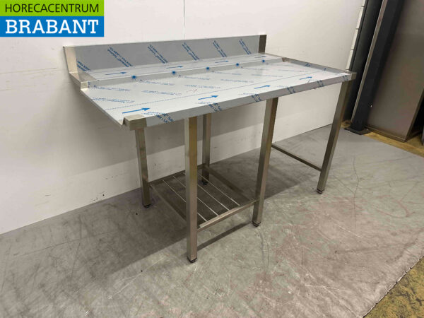 Acier inoxydable Table d'égouttage desservant le lave-vaisselle 146 cm Horeca – Image 3