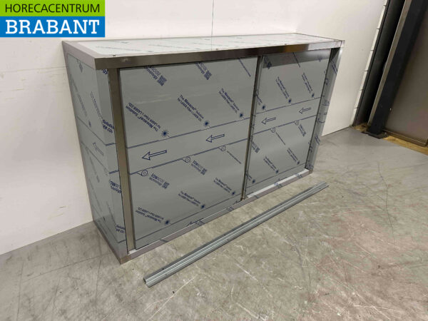 Armoire murale en acier inoxydable 2 portes coulissantes 160 cm Restauration – Image 2