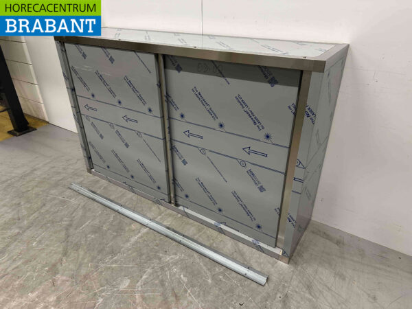 Armoire murale en acier inoxydable 2 portes coulissantes 160 cm Restauration – Image 3