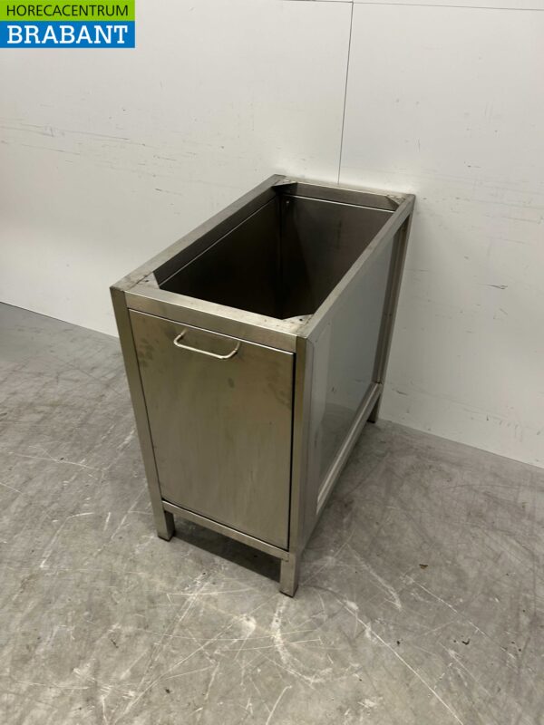 Caisson en acier inoxydable avec porte à déchets 44,5 x 81 x 85 cm Restauration – Image 2