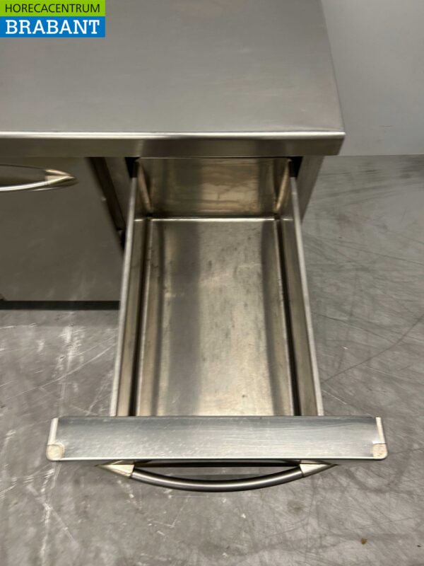 Établi réfrigéré mobile Mercatus en acier inoxydable 2 portes et 1 tiroir 132 cm 230V Horeca – Image 5