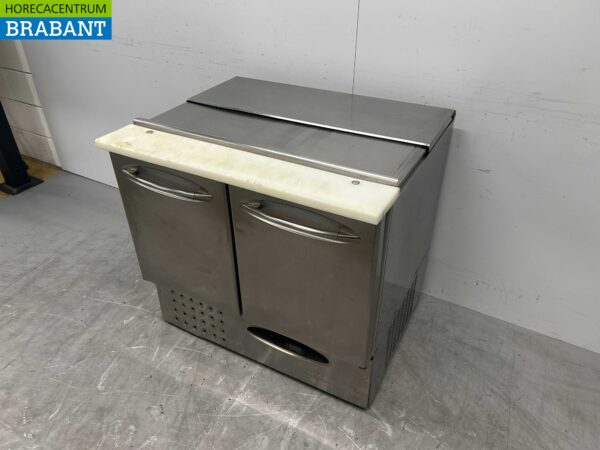 Mercatus en acier inoxydable Comptoir réfrigéré Saladette 2 portes 88 cm 230V Horeca – Image 2