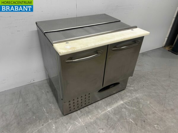 Mercatus en acier inoxydable Comptoir réfrigéré Saladette 2 portes 88 cm 230V Horeca – Image 3