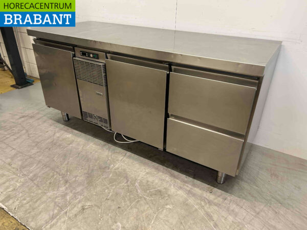 Établi réfrigéré Zanussi en acier inoxydable 2 portes et 2 tiroirs 176 cm 230V Horeca – Image 2