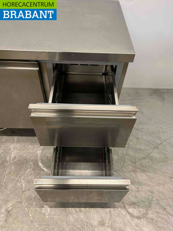 Établi réfrigéré Zanussi en acier inoxydable 2 portes et 2 tiroirs 176 cm 230V Horeca – Image 4